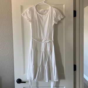 LC Lauren Conrad White T-shirt Dress w/Eyelet sleeves